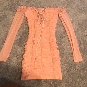 Maura Mesh Dress - Mauve from Fashion Nova